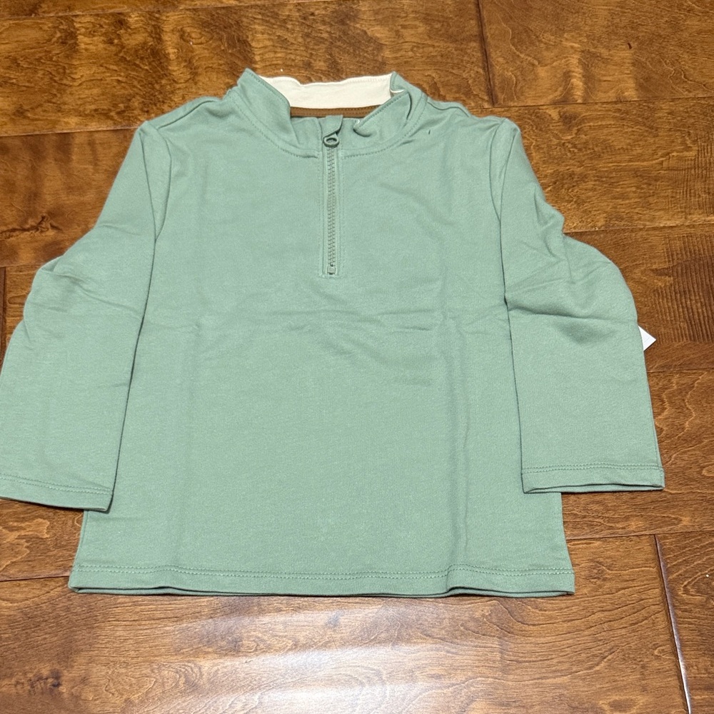 NWT Size 4T Garanimals Quarter zip Green Long Sleeve Sweater